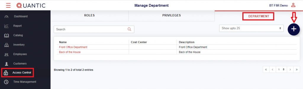 Adding departments