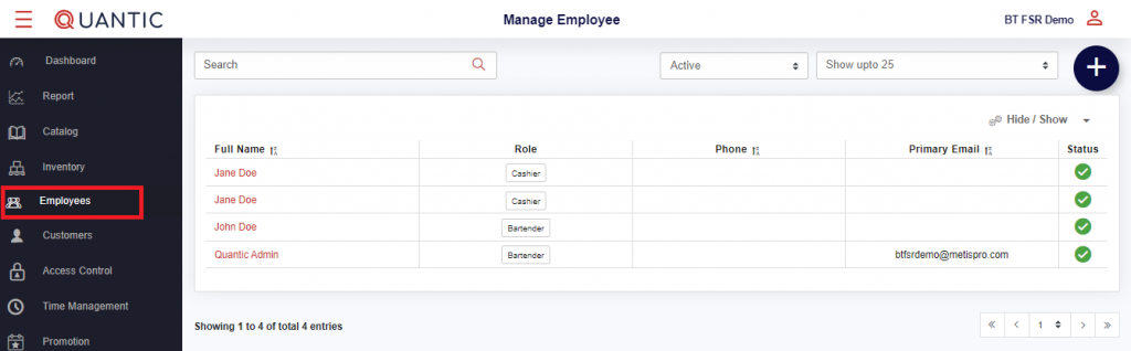 Assigning roles to employees
