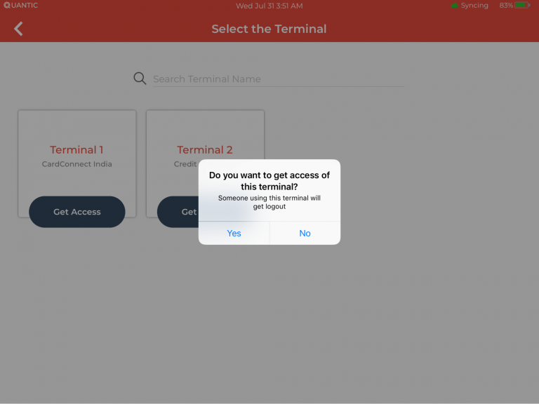 select the terminal