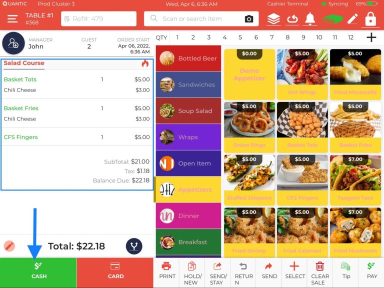 Taking orders and getting the cash discounts applied
