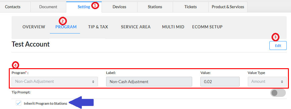 Enable non-cash adjustment
