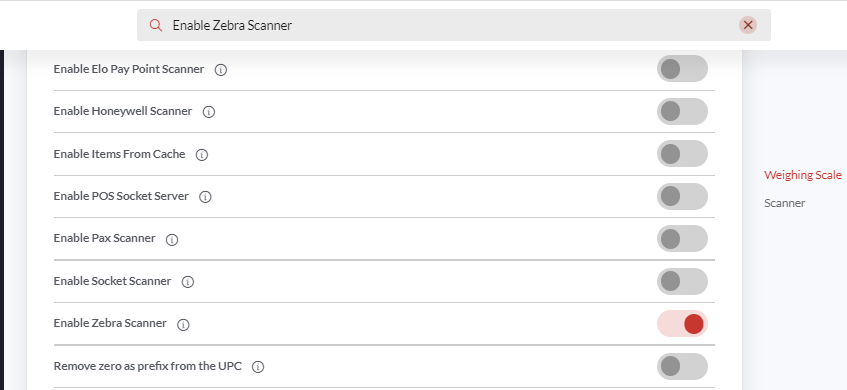 Enable Zebra scanner