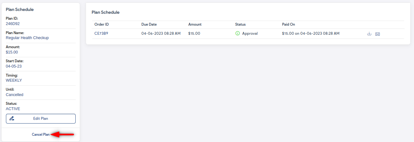 Canceling a Billing Plan 1